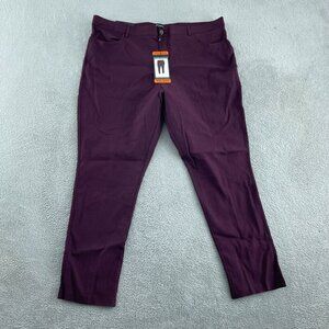 Mario Serrani Italy Textured Pull-On Pants XXL Burgundy Women NWT  1804
